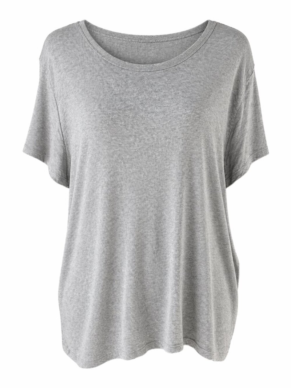 Athleta With Ease Tee Gray Relaxed Fit Back Pleat Yoga Top Size L
